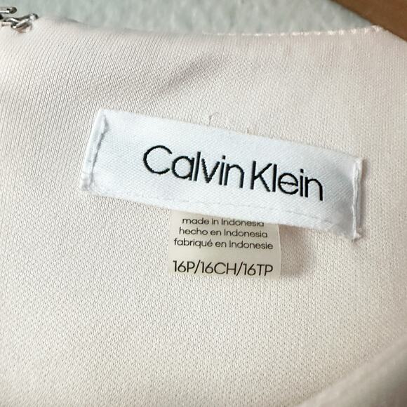 Calvin Klein Illusion Fit n Flare Sleeveless Blush Dress Women's Size 16P - Picture 7 of 13